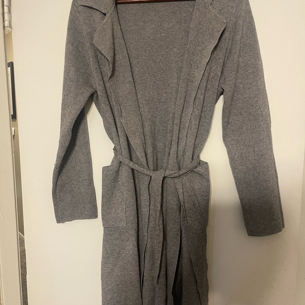 Stylish Gray Open Front Cardigan